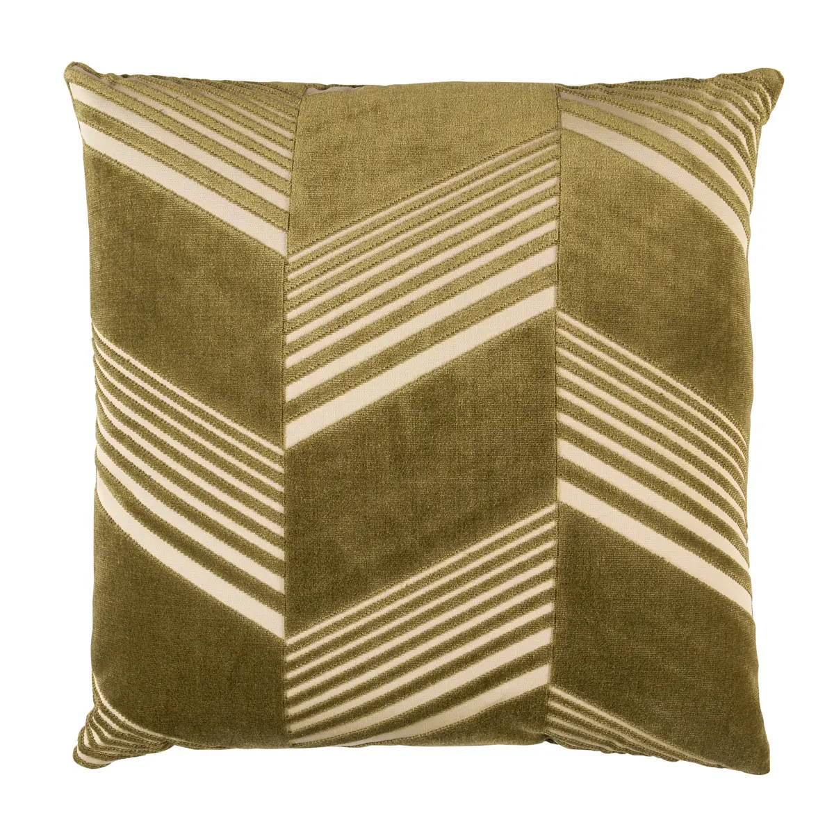 Jessie Cut Velvet Pillow_ OLIVE