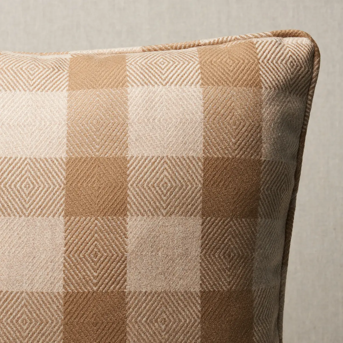 Galt Wool Check Pillow_ COFFEE