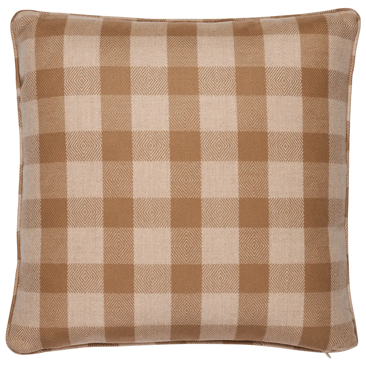 Galt Wool Check Pillow_ COFFEE