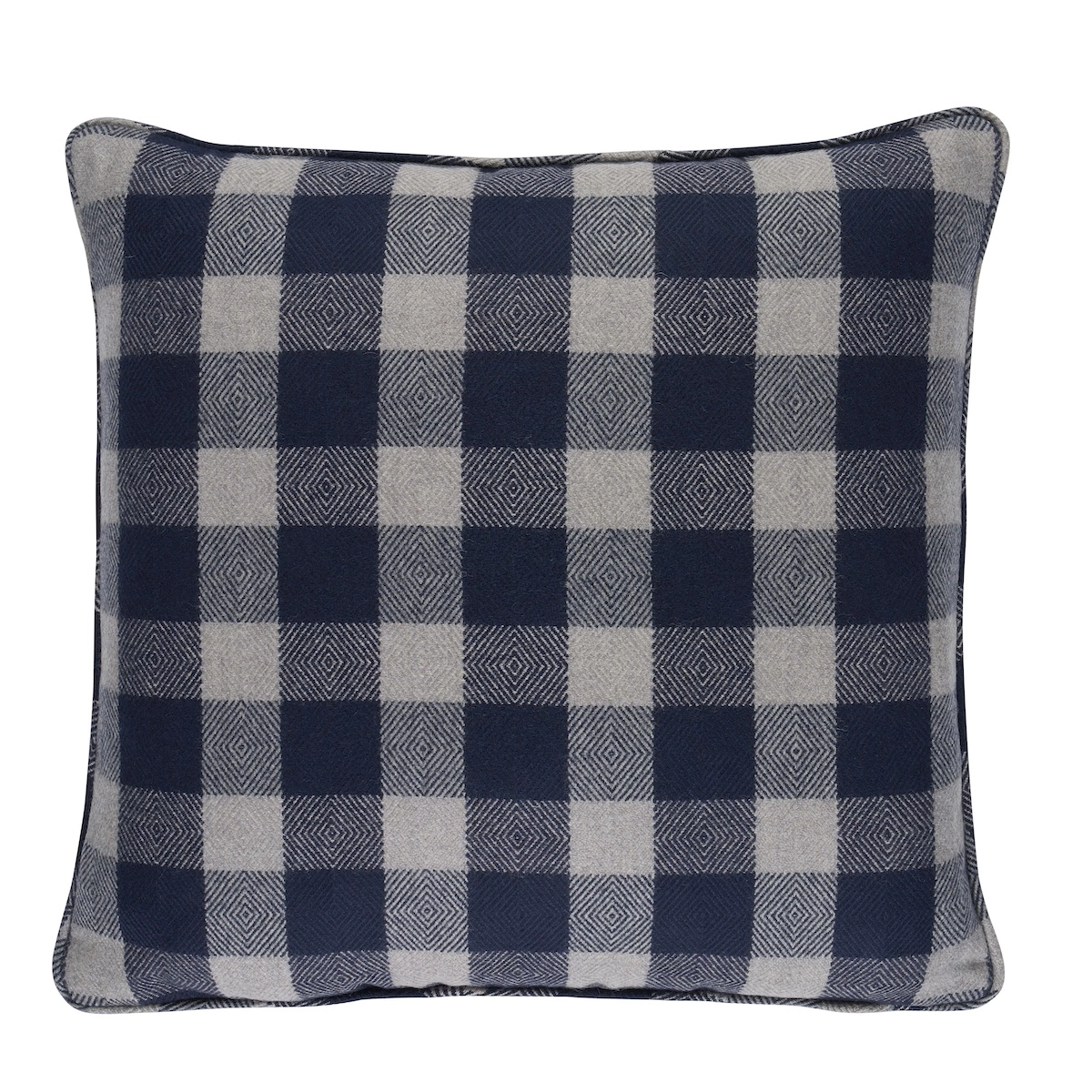 Galt Wool Check Pillow_ INDIGO