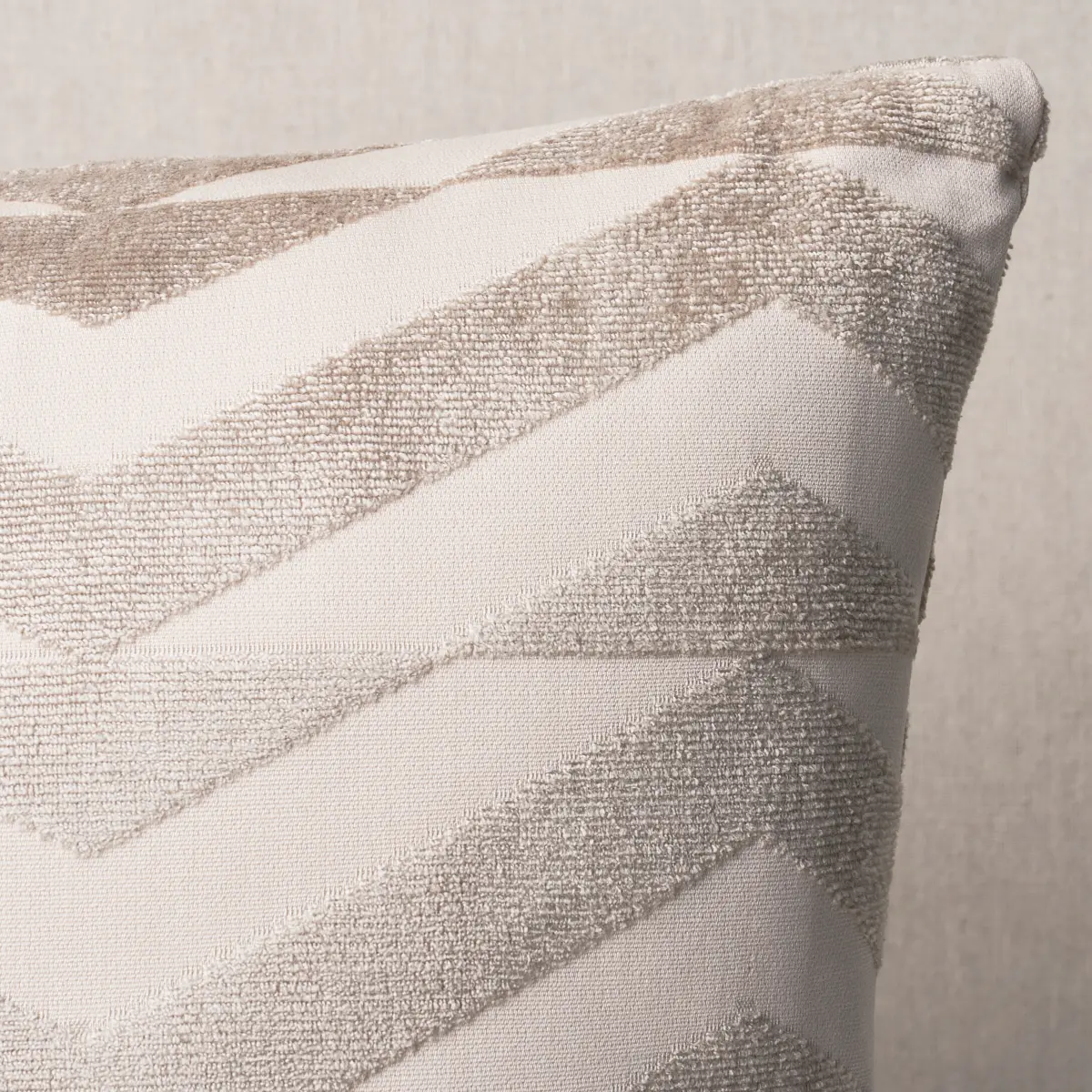 Broken Chevron Pillow_ TAUPE ON IVORY