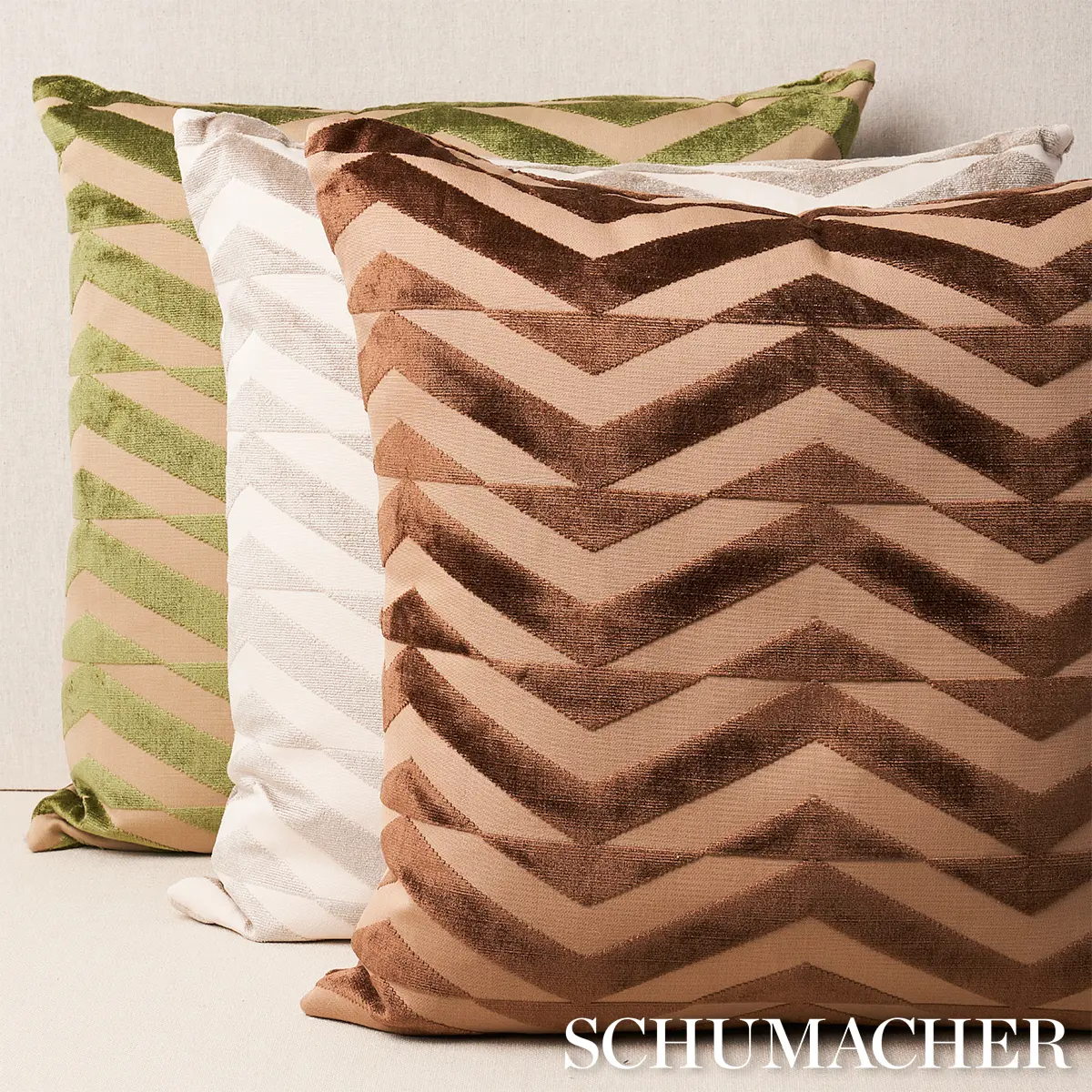 Broken Chevron Pillow_ TAUPE ON IVORY