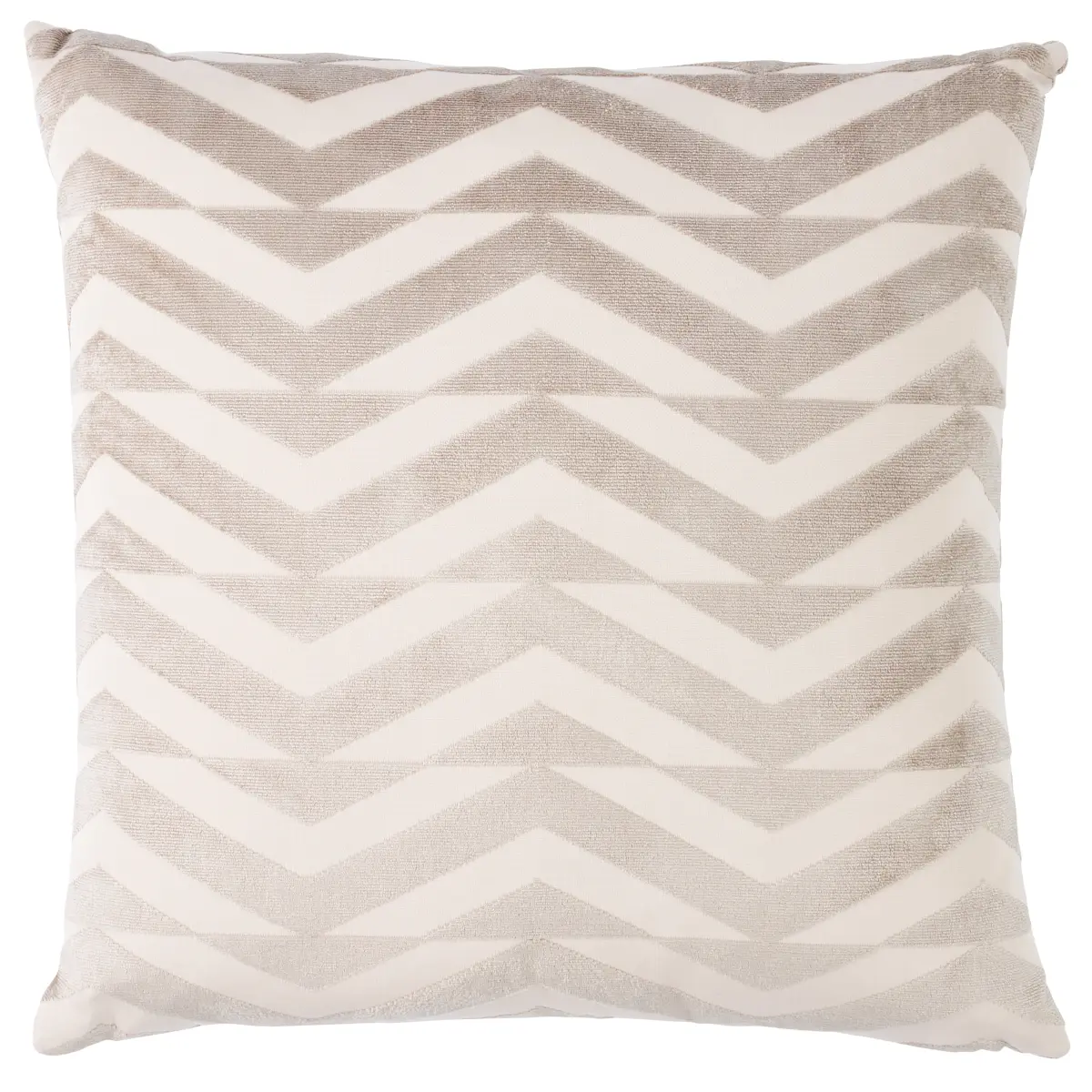 Broken Chevron Pillow_ TAUPE ON IVORY