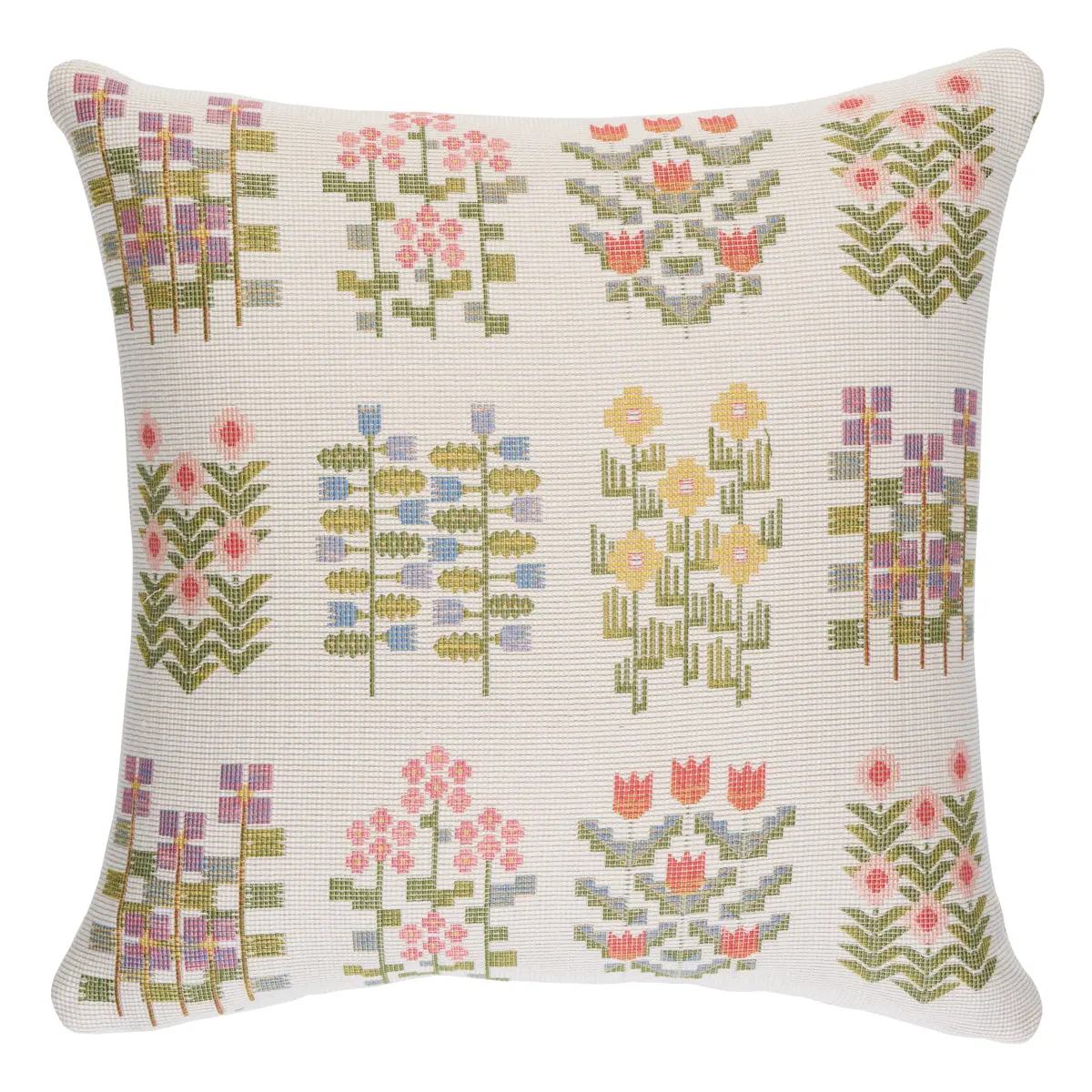 Annika Floral Tapestry Pillow_ MULTI ON IVORY