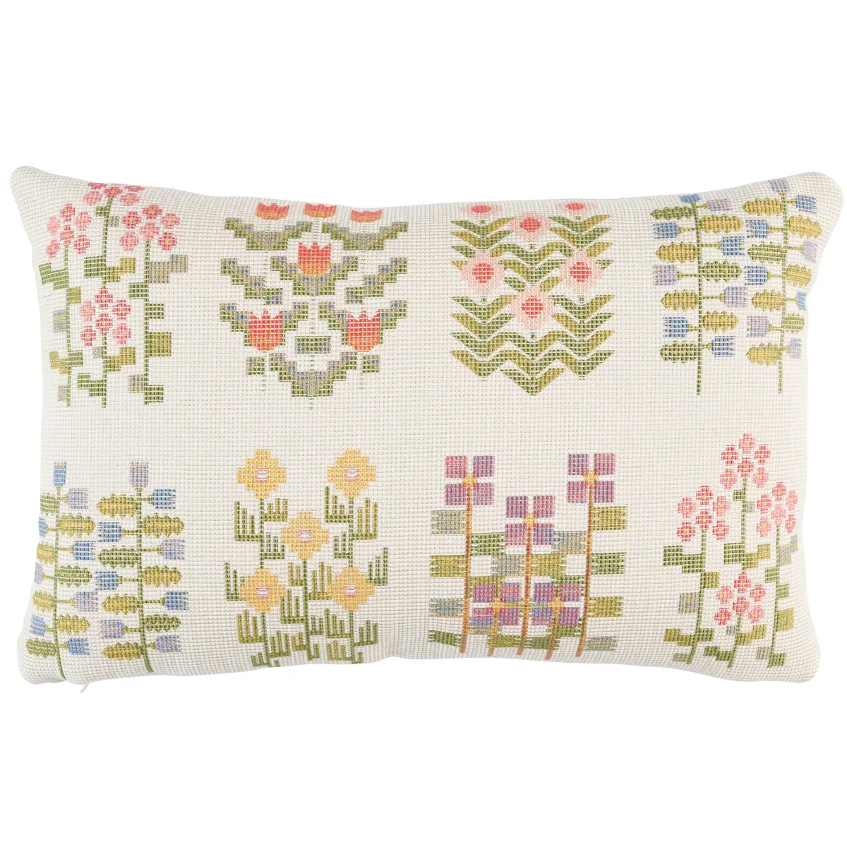 Annika Floral Tapestry Pillow_ MULTI ON IVORY