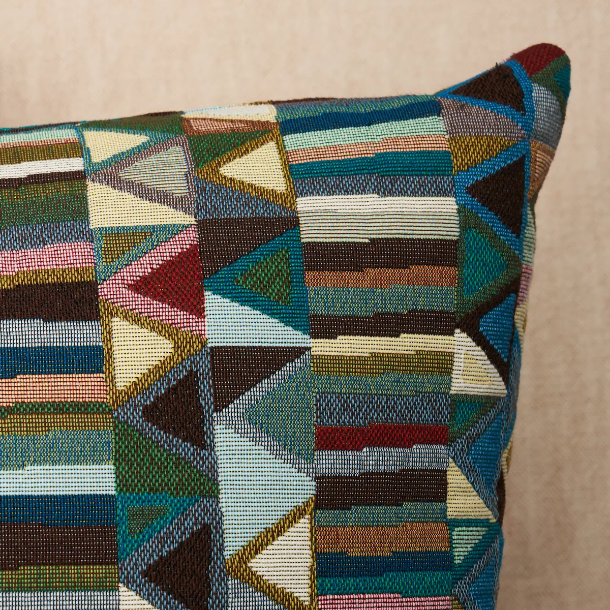 Bizantino Quilted Weave Pillow_ PEACOCK