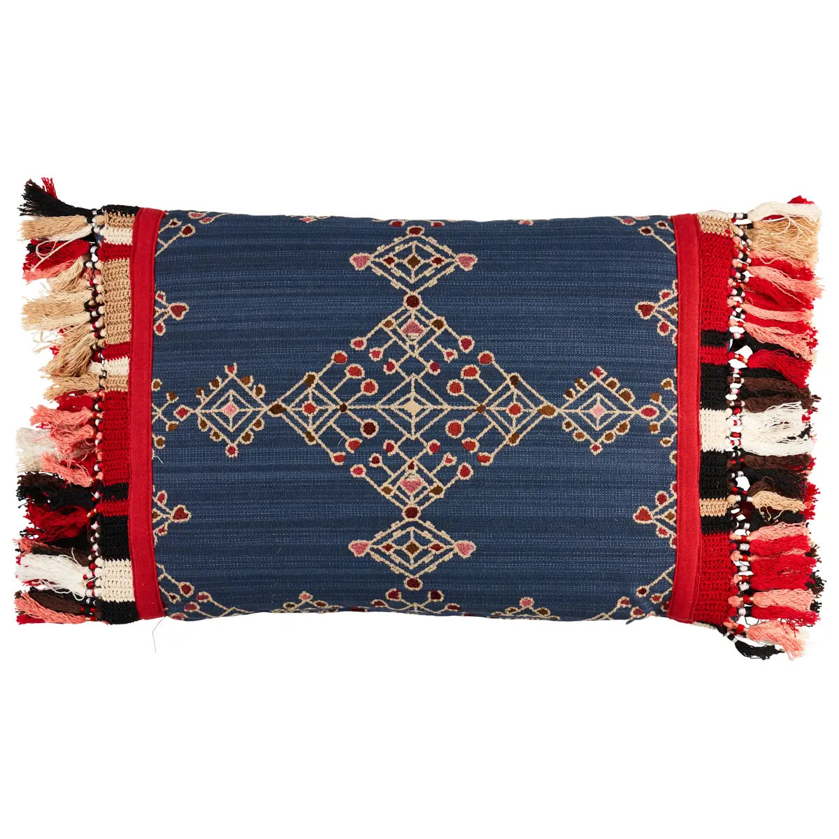 Kalindi Embroidery Pillow_ INDIGO