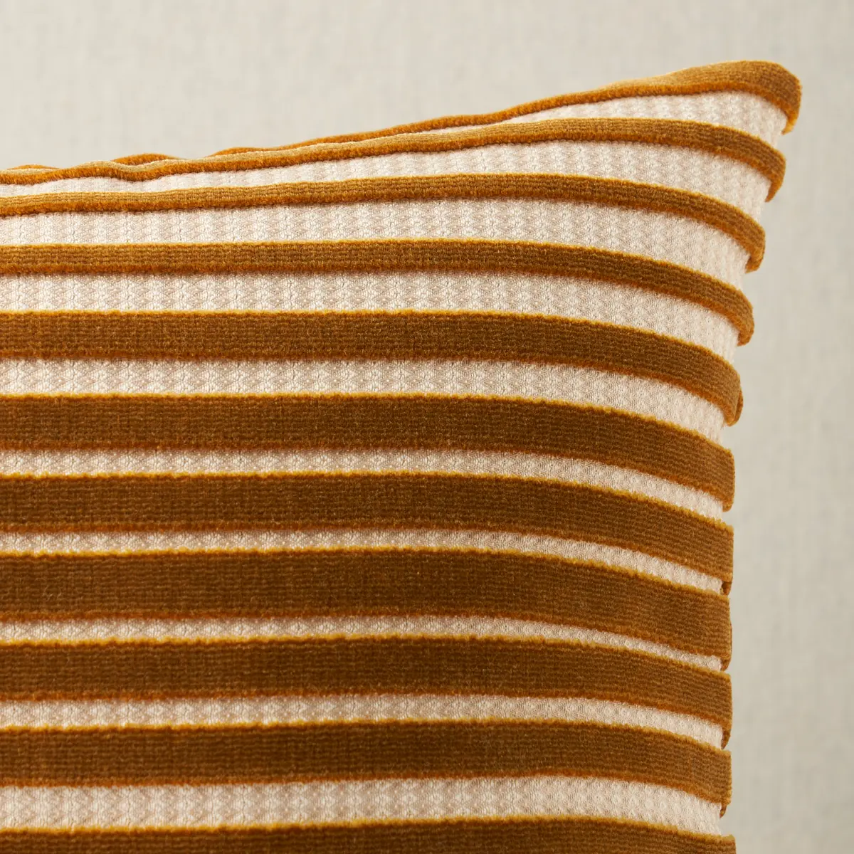Chimay Stripe Velvet Pillow_ BRONZE
