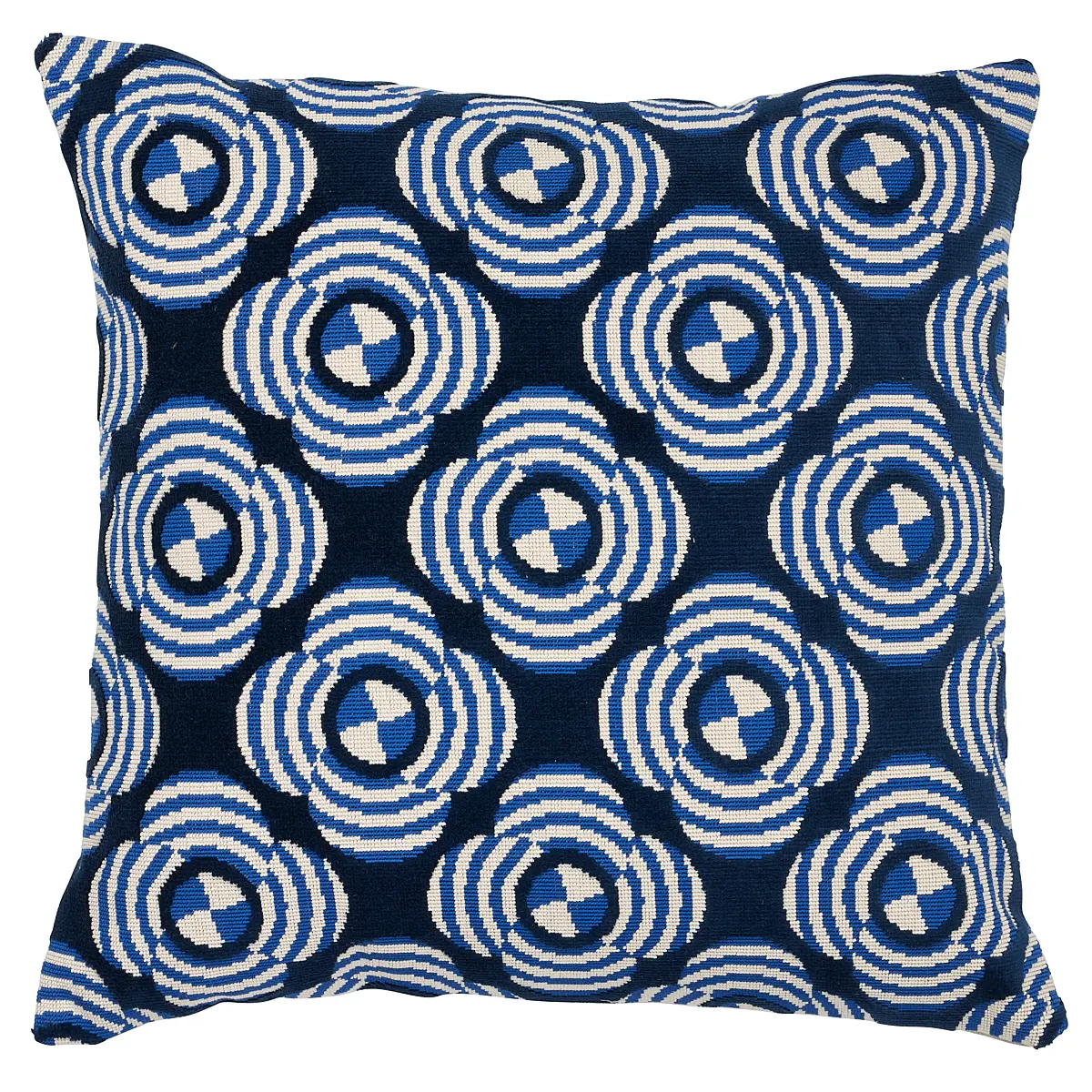 Le Moderne Cut Velvet Pillow_ COBALT