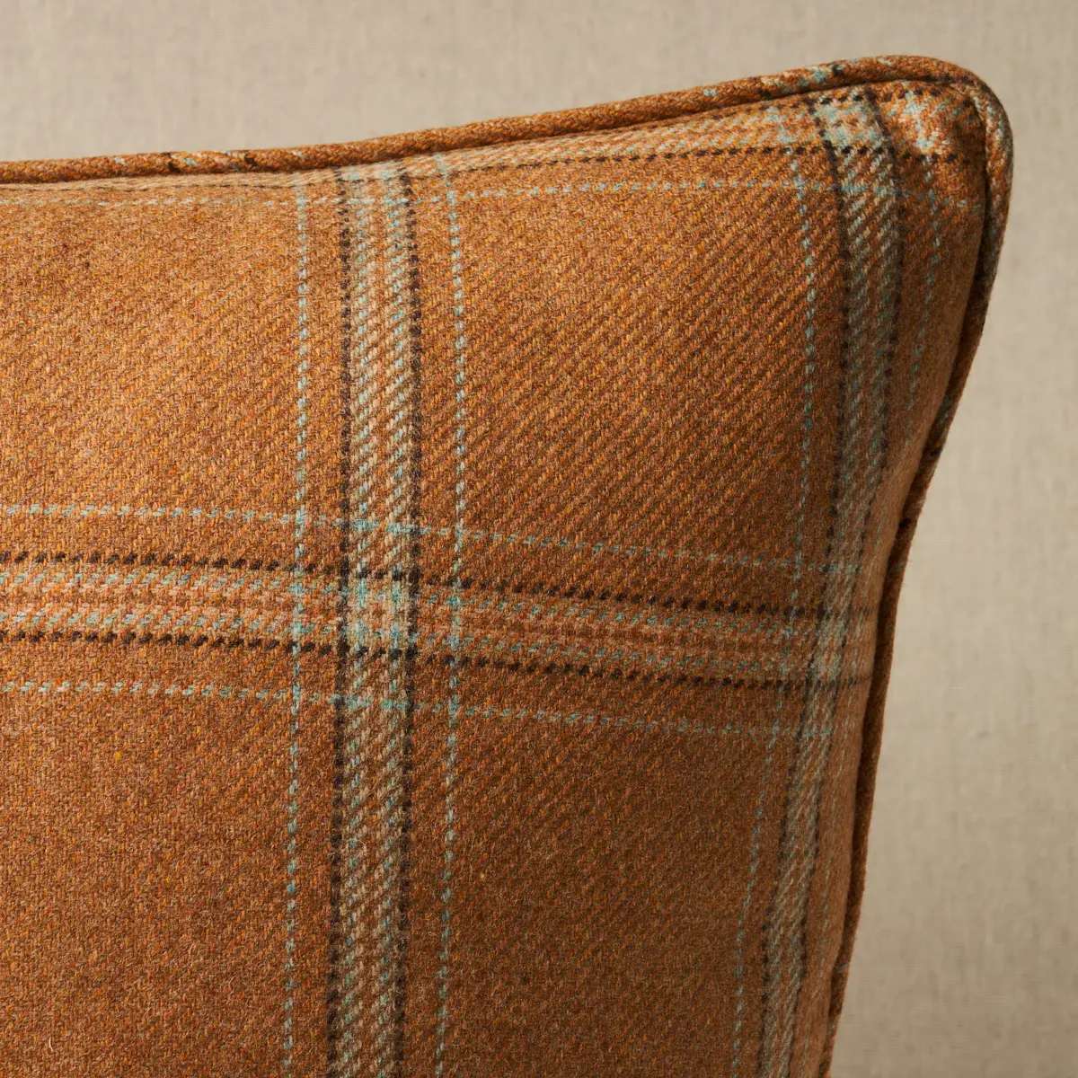 Blackburn Merino Plaid Pillow_ CAMEL