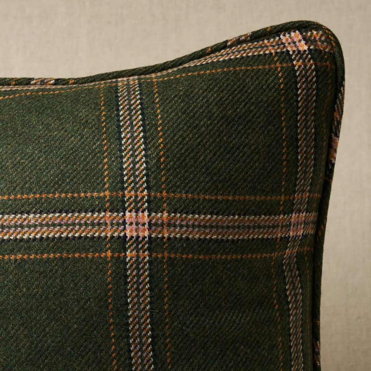 Blackburn Merino Plaid Pillow_ GREEN