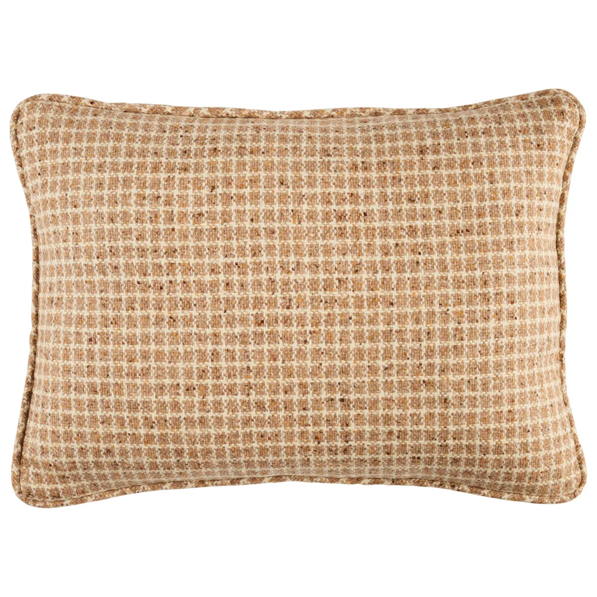 Hudson Wool Check Pillow_ CAMEL