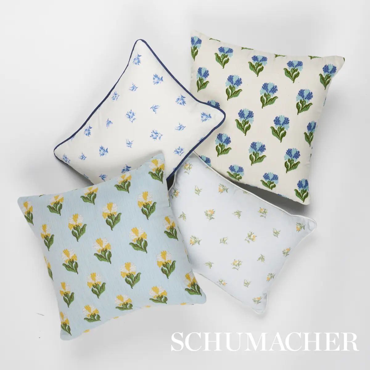 Rosina Floral Pillow_ CORNFLOWER