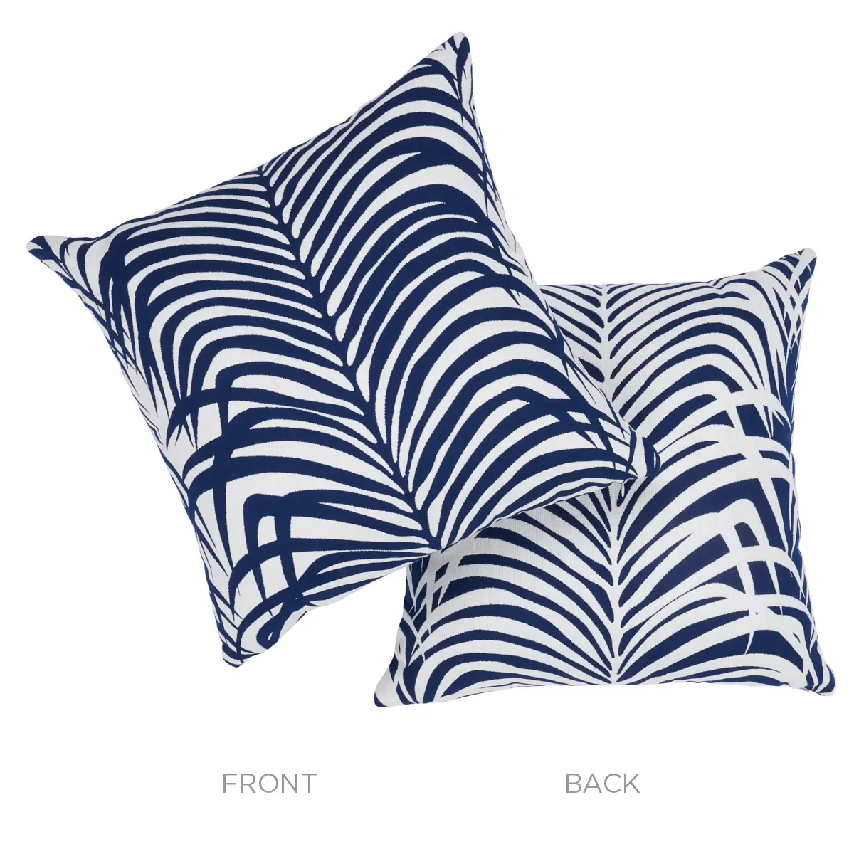Zebra Palm I/O Pillow_ NAVY