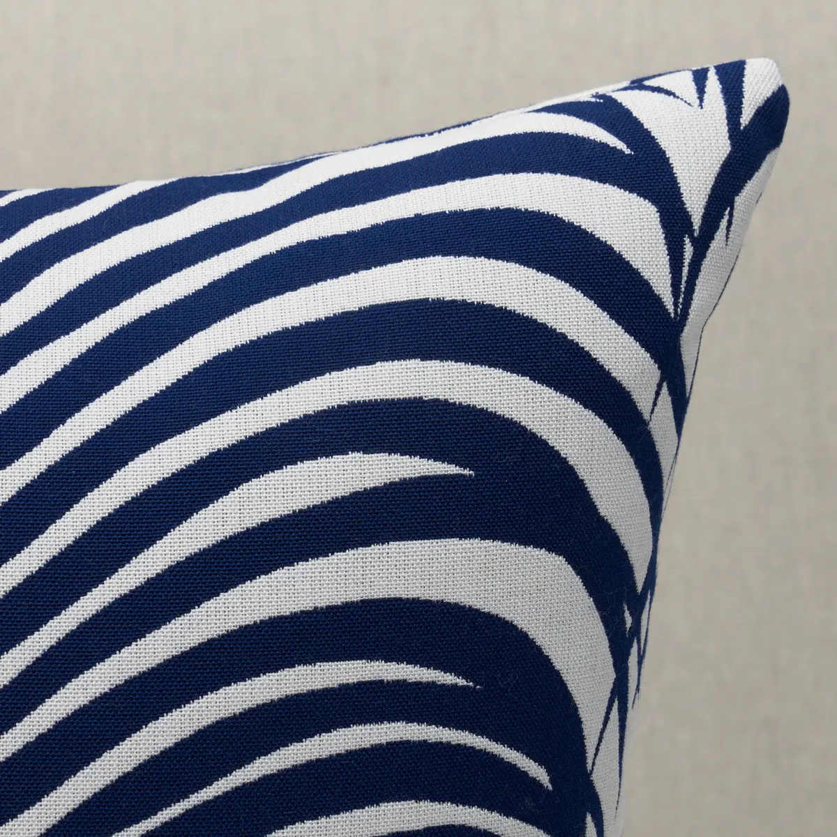 Zebra Palm I/O Pillow_ NAVY