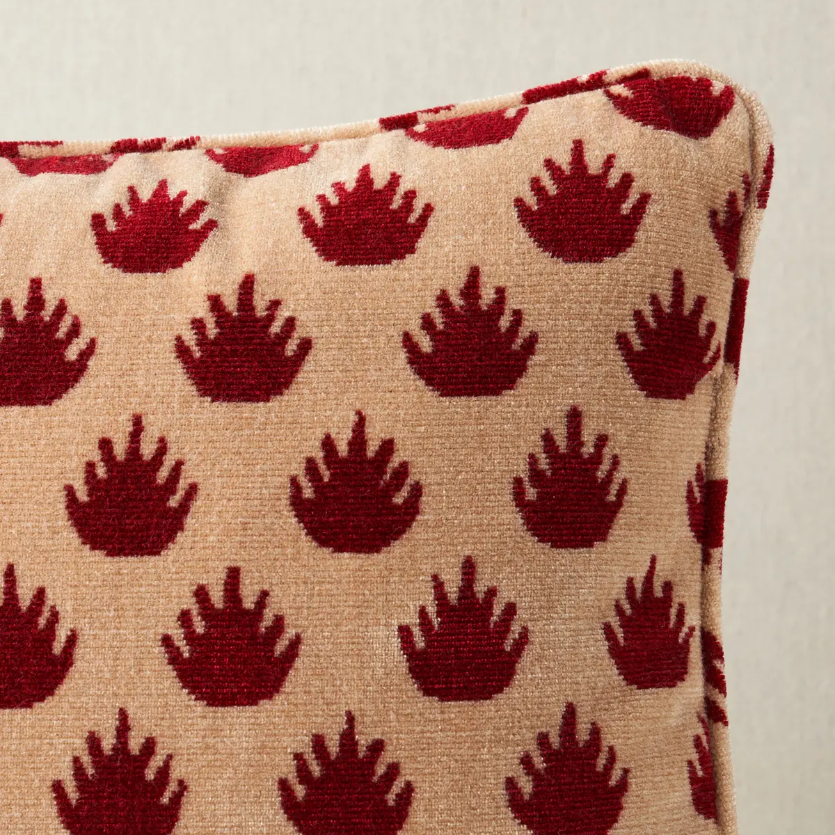 Coronation Velvet Pillow_ GARNET