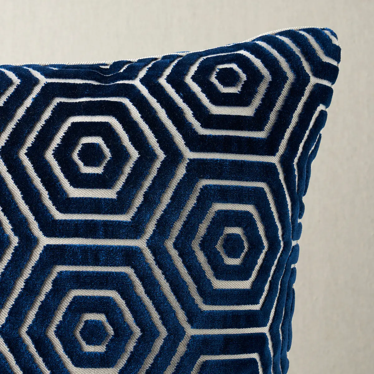 Bees Knees Cut Velvet Pillow_ BLUE