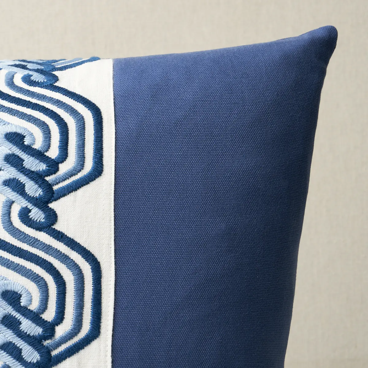 The Twist Embroidered Pillow_ MARINE