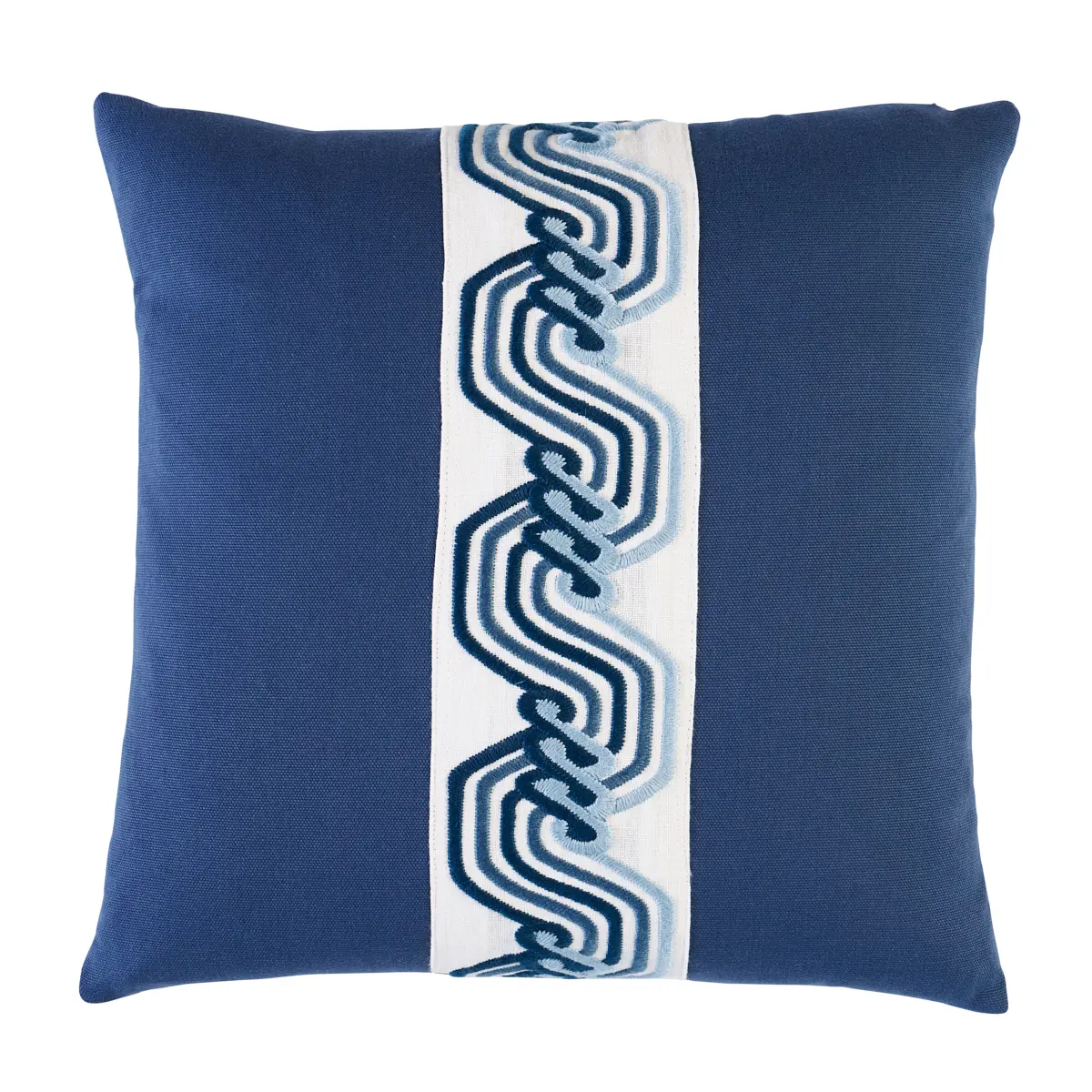 The Twist Embroidered Pillow_ MARINE