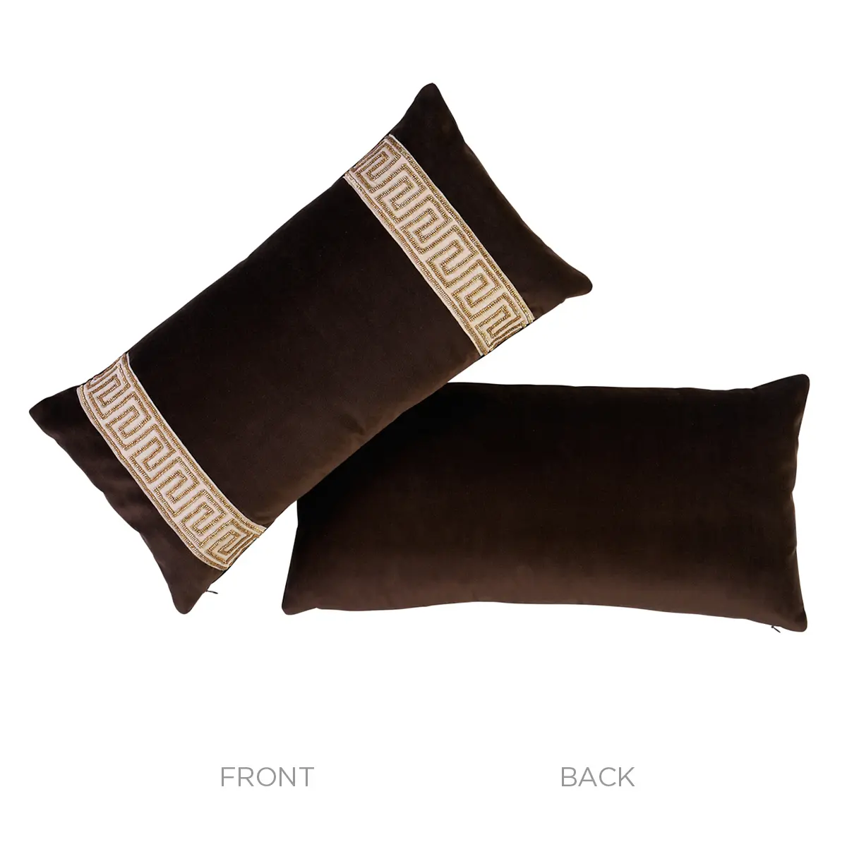 Delphi Beaded Tape Pillow_ ESPRESSO