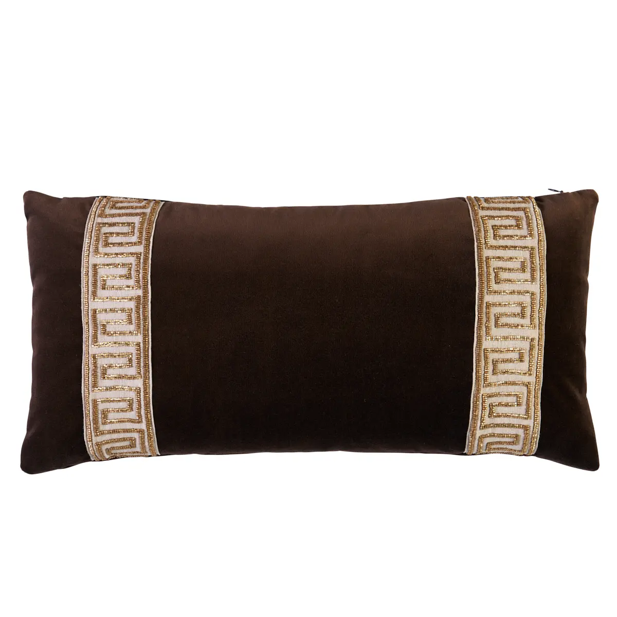 Delphi Beaded Tape Pillow_ ESPRESSO