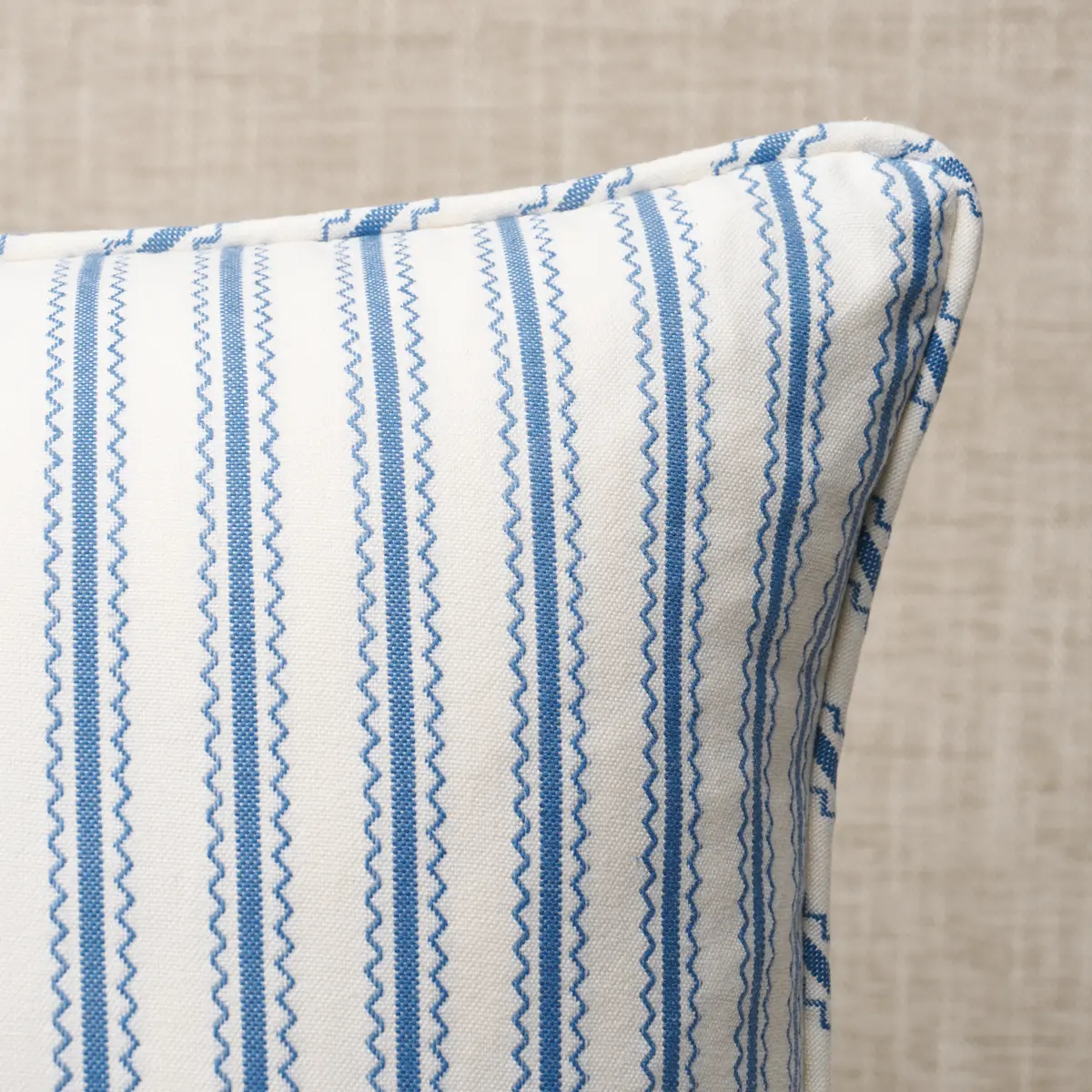 Birdie Ticking Stripe Pillow_ INDIGO