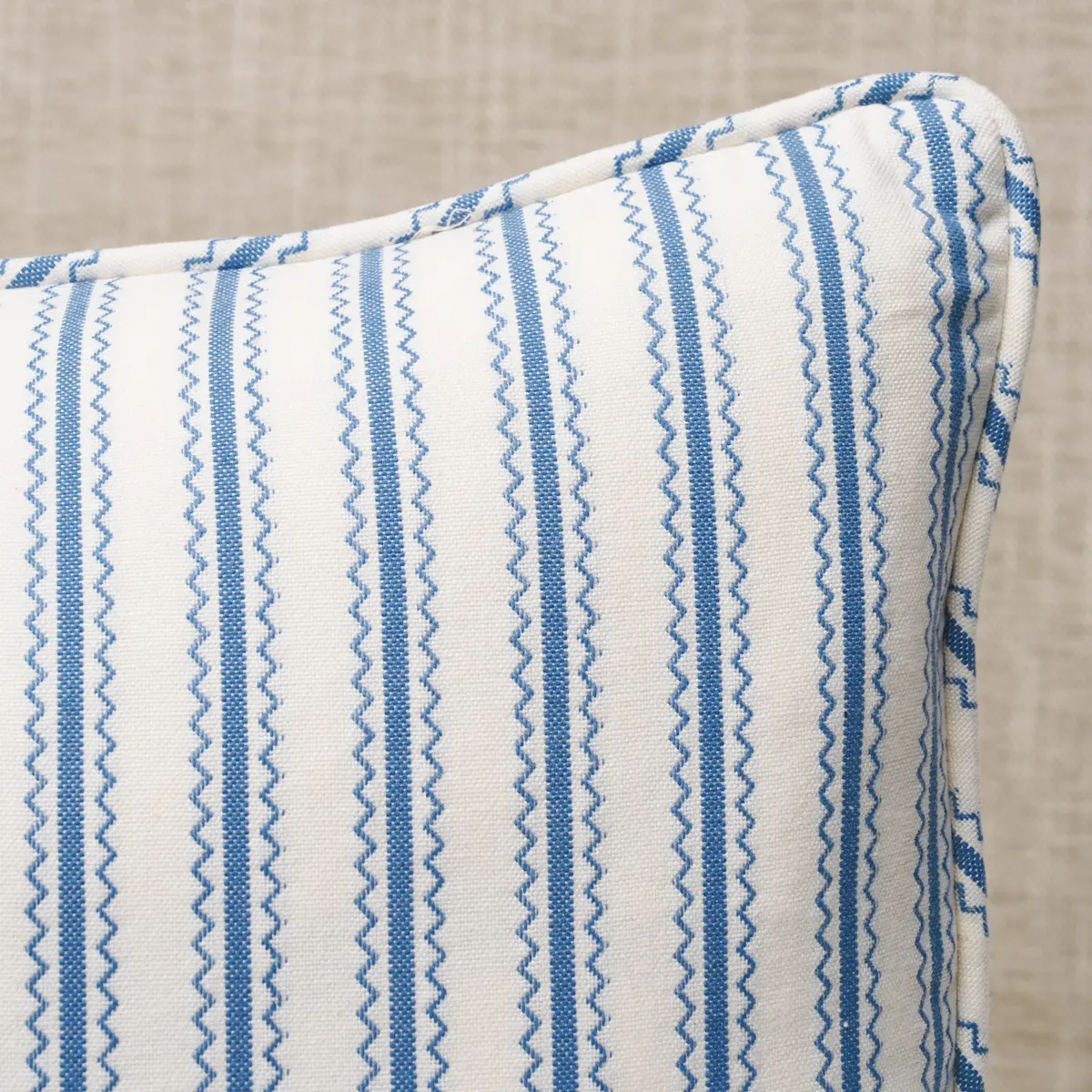 Birdie Ticking Stripe Pillow_ INDIGO