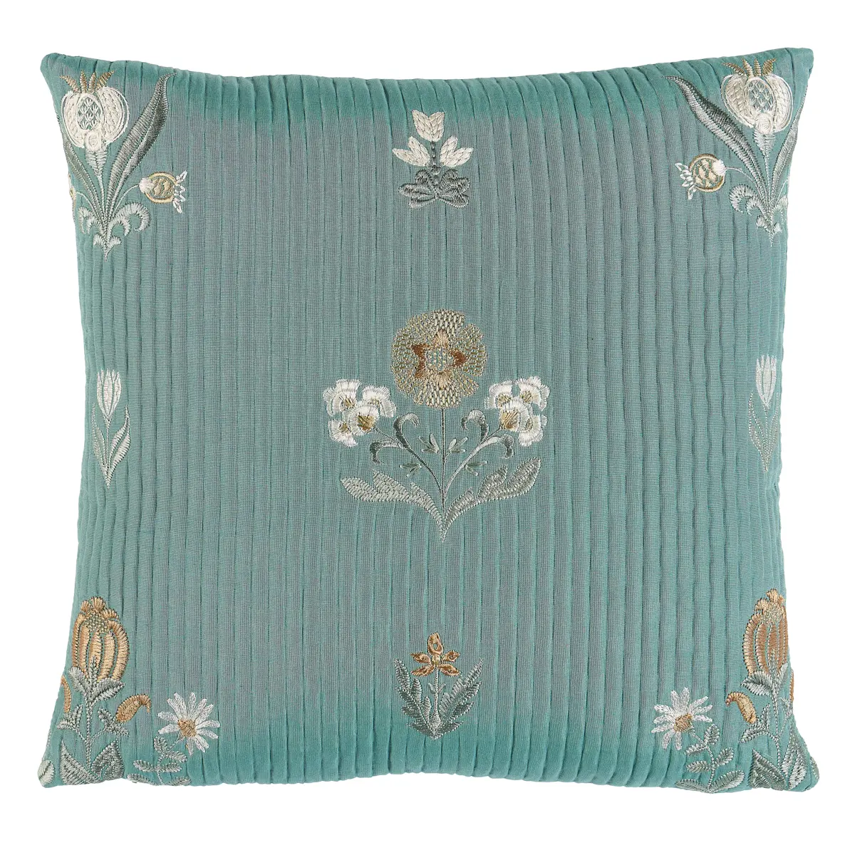 Elmslie Embroidery Pillow_ TEAL