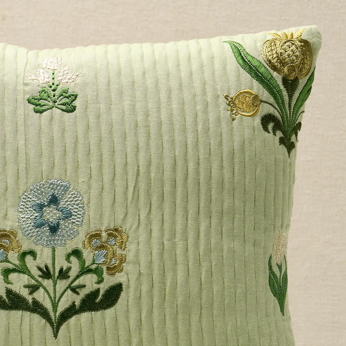 Elmslie Embroidery Pillow_ LEAF