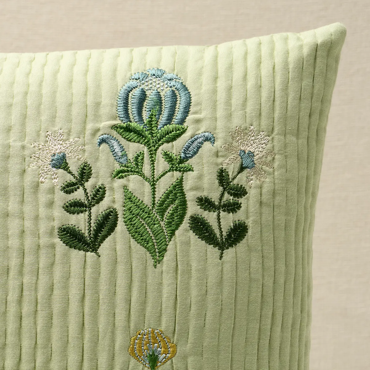 Elmslie Embroidery Pillow_ LEAF
