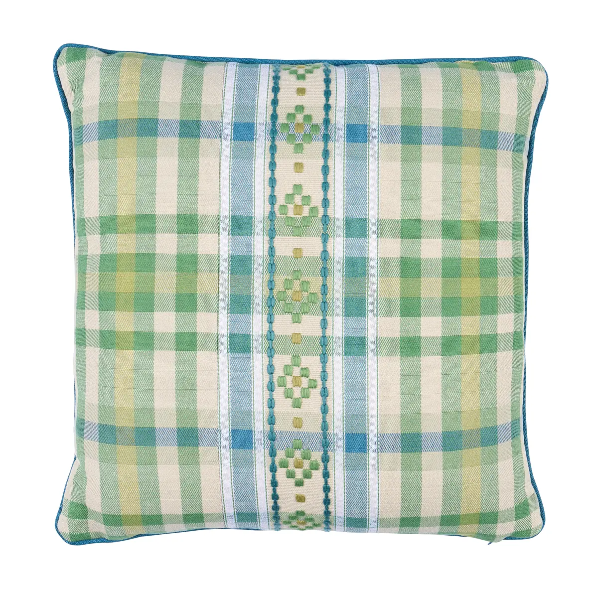 Hutton Check Pillow_ LEAF