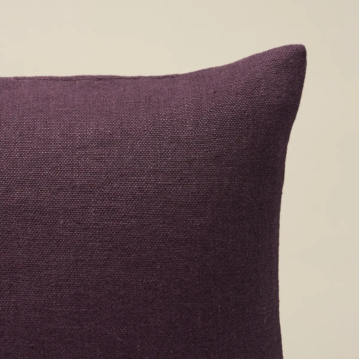 Jumi Stonewashed Linen Pillow_ AUBERGINE