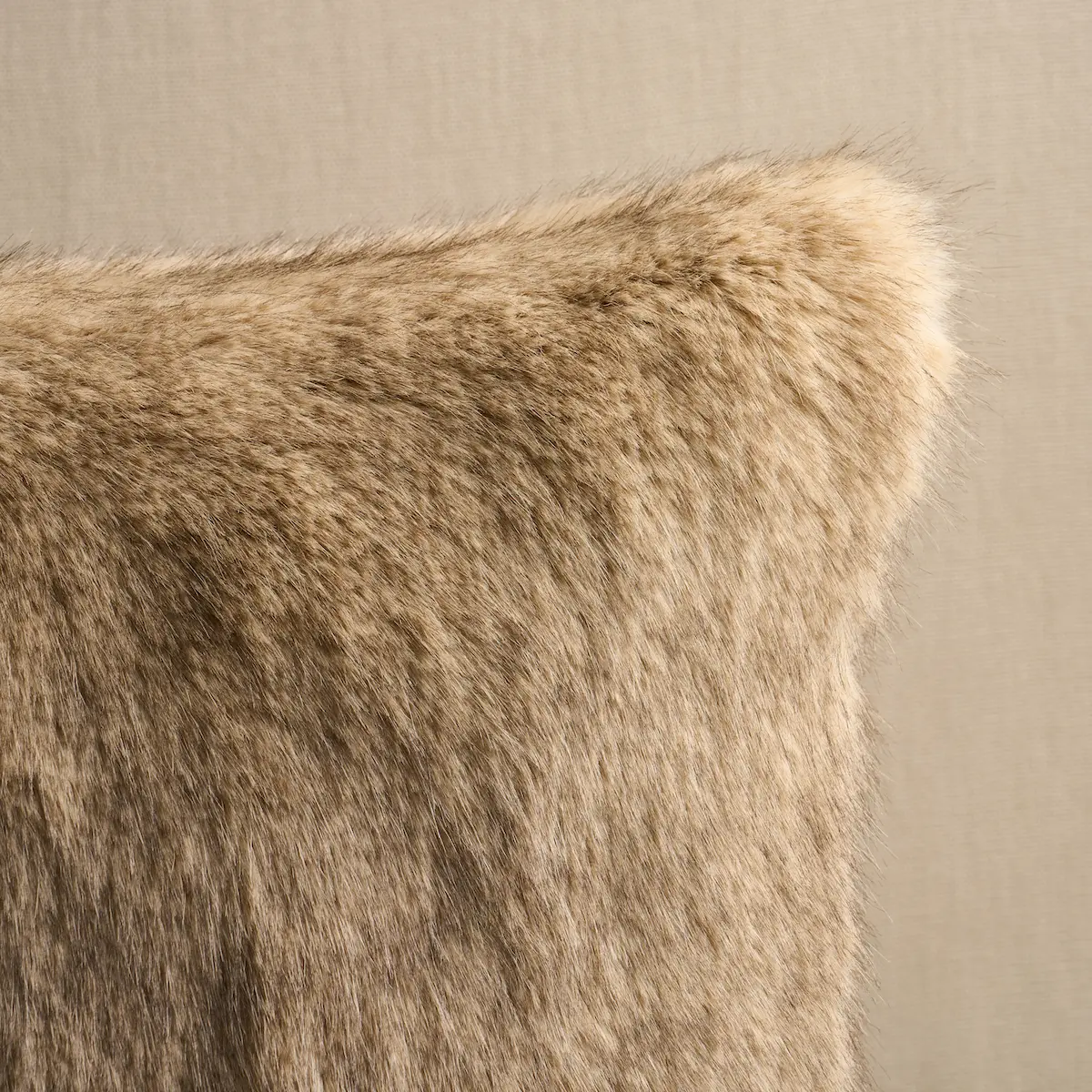 Valais Faux Fur Pillow_ BUFF