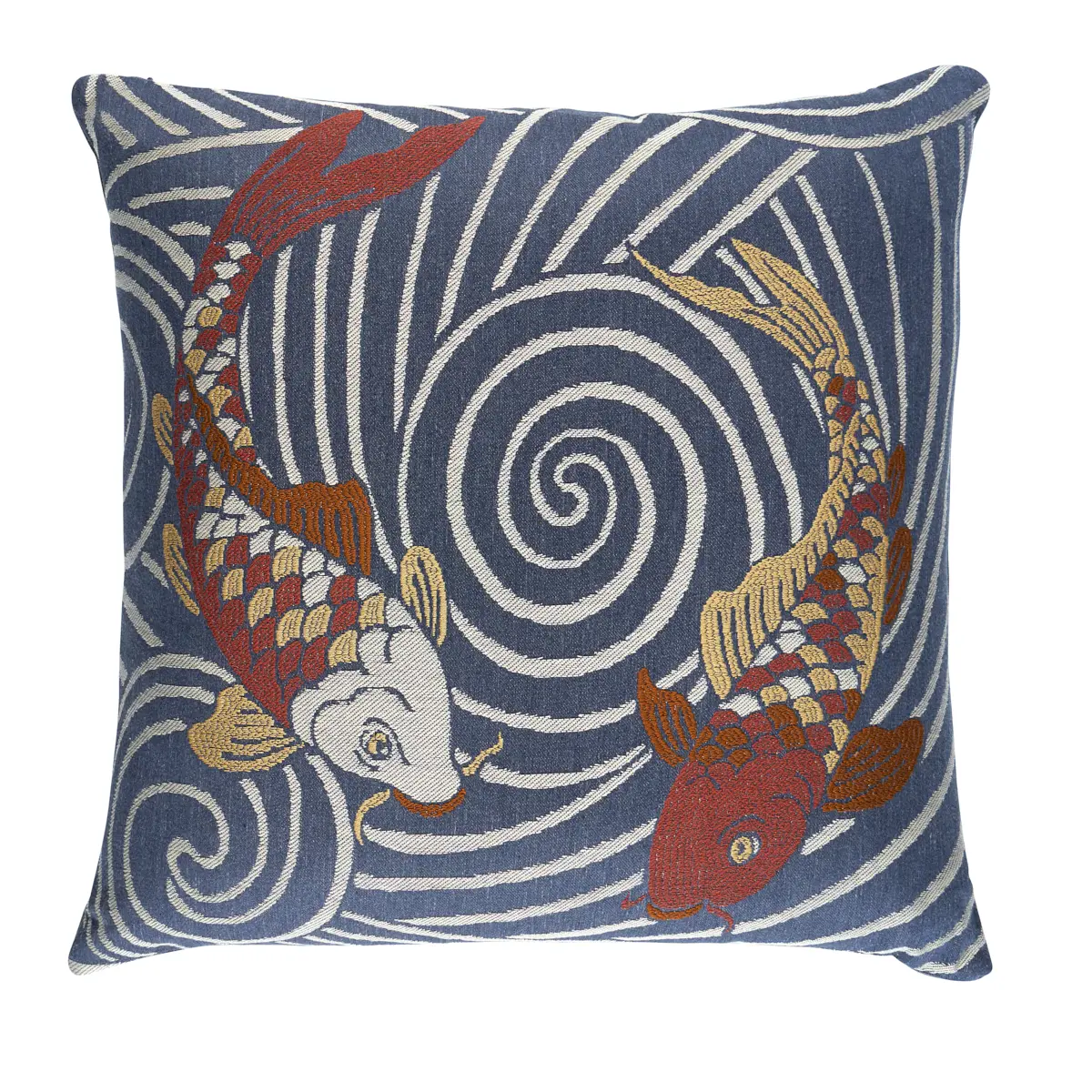 Koi Fish Pillow_ INDIGO