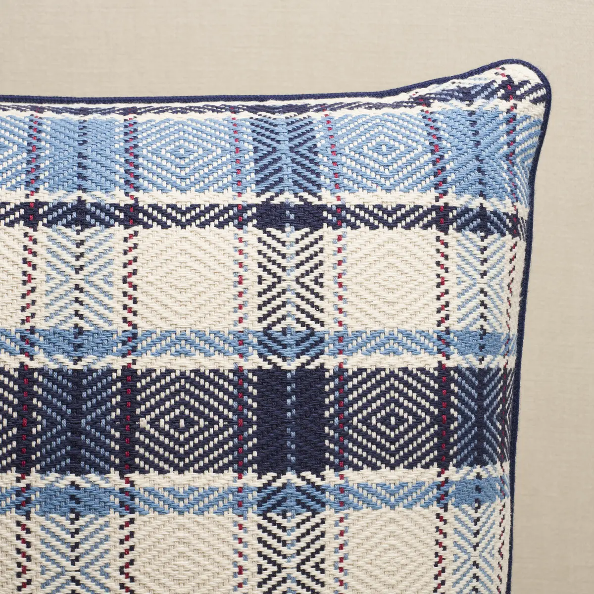 Heidi Plaid Pillow_ INDIGO