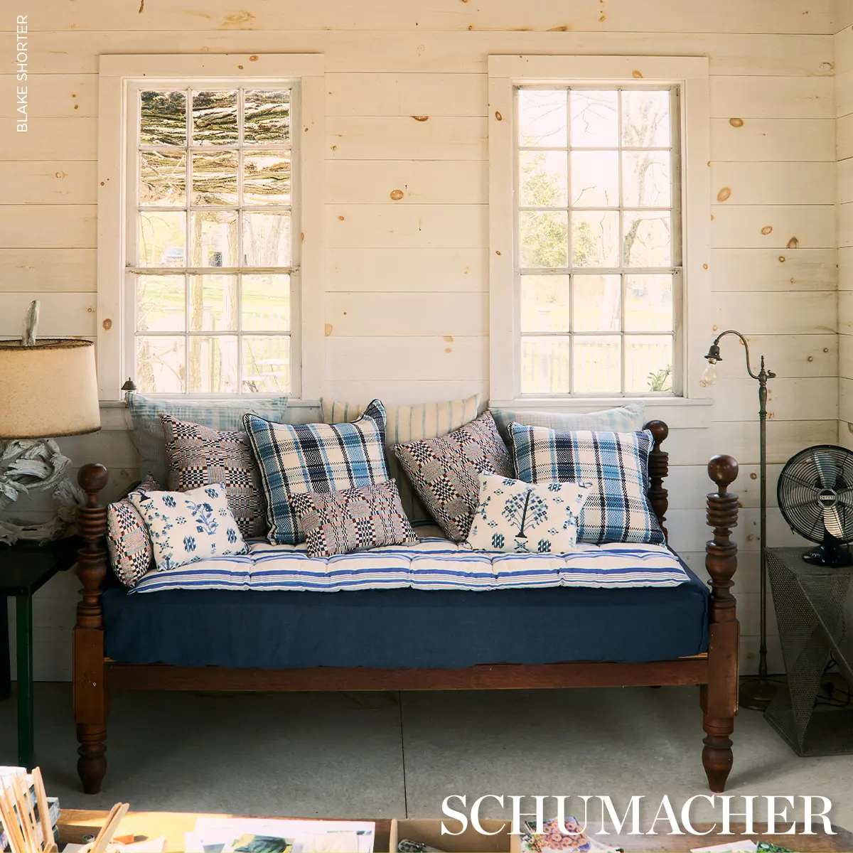 Heidi Plaid Pillow_ INDIGO