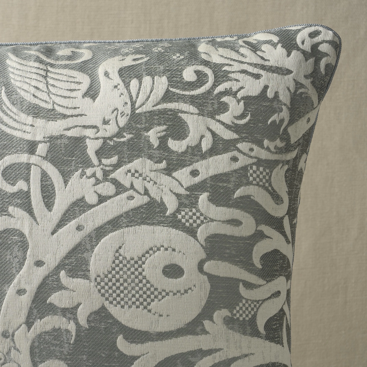 Dougal Damask Pillow_ MIST