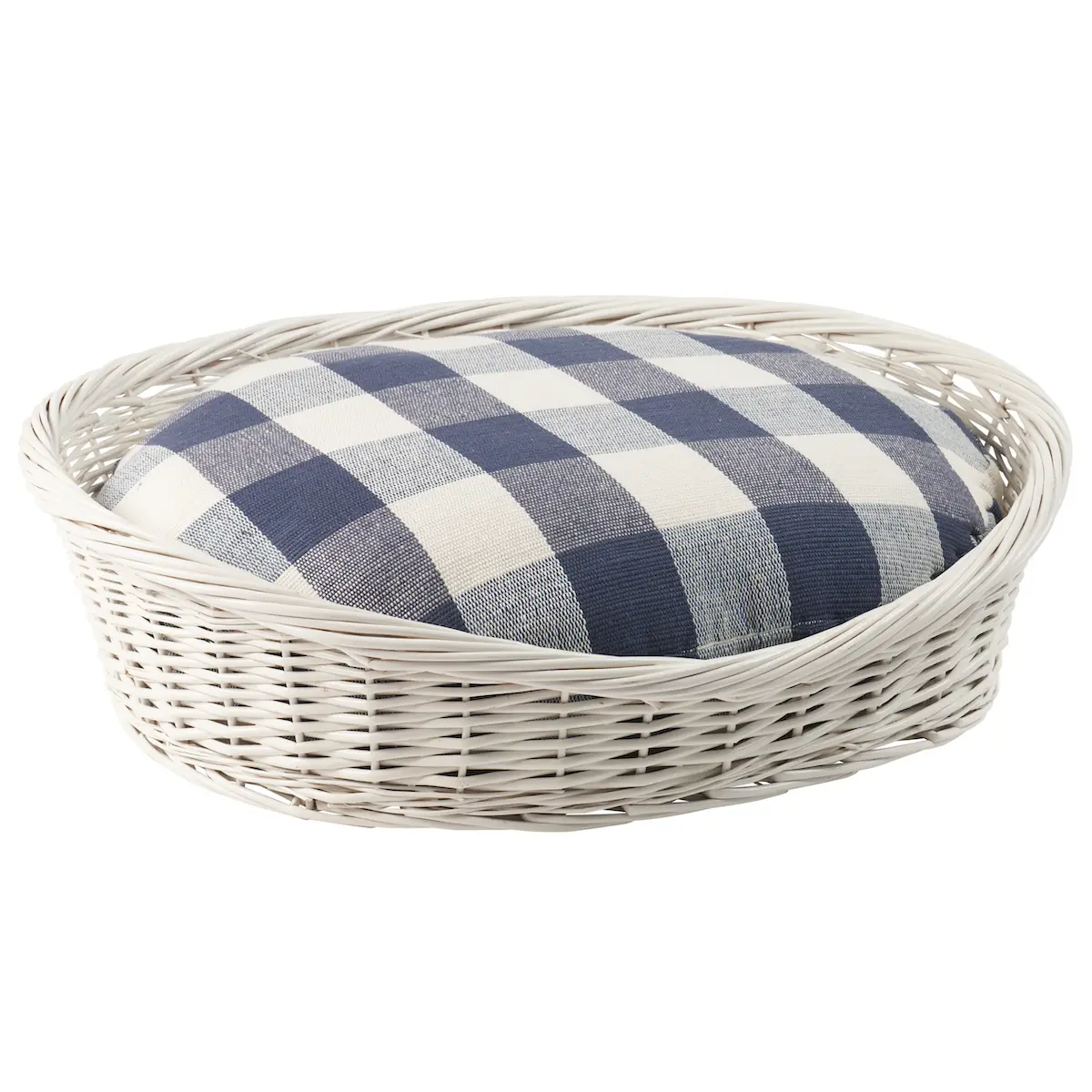Barnes Check Dog Bed_ BLUE