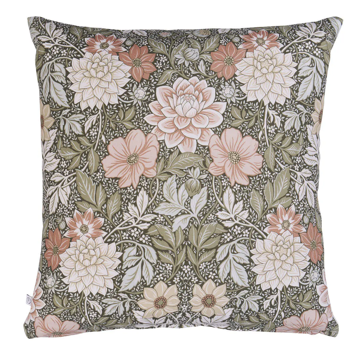 Dahlia Garden Pillow_ GREEN & PINK