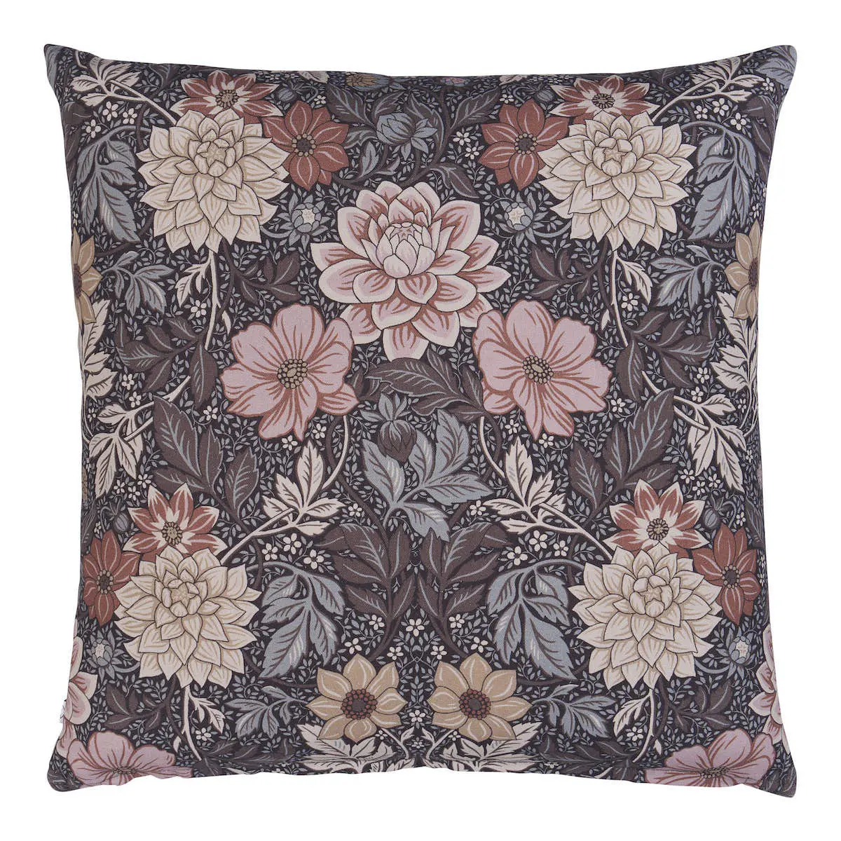 Dahlia Garden Pillow_ BROWN & PINK