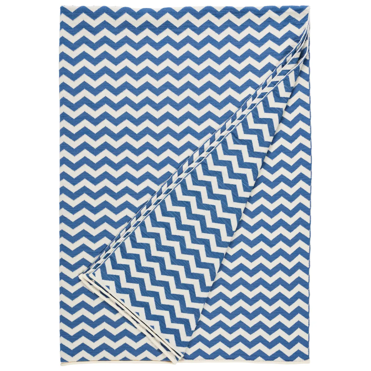 Chevron Throw_ BLUE & WHITE