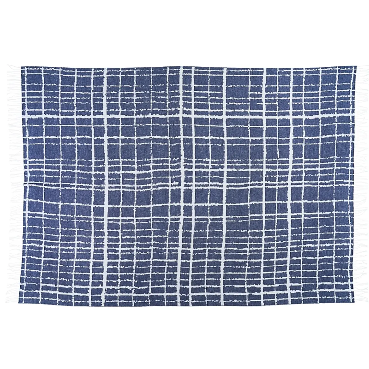 Plaid Throw_ NAVY