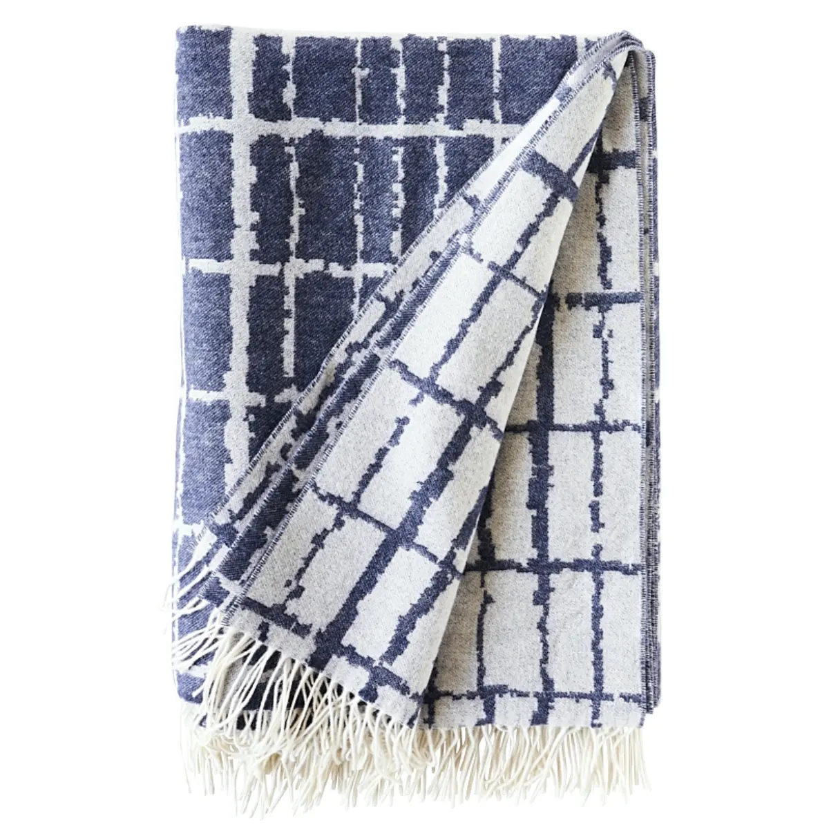 Plaid Throw_ NAVY