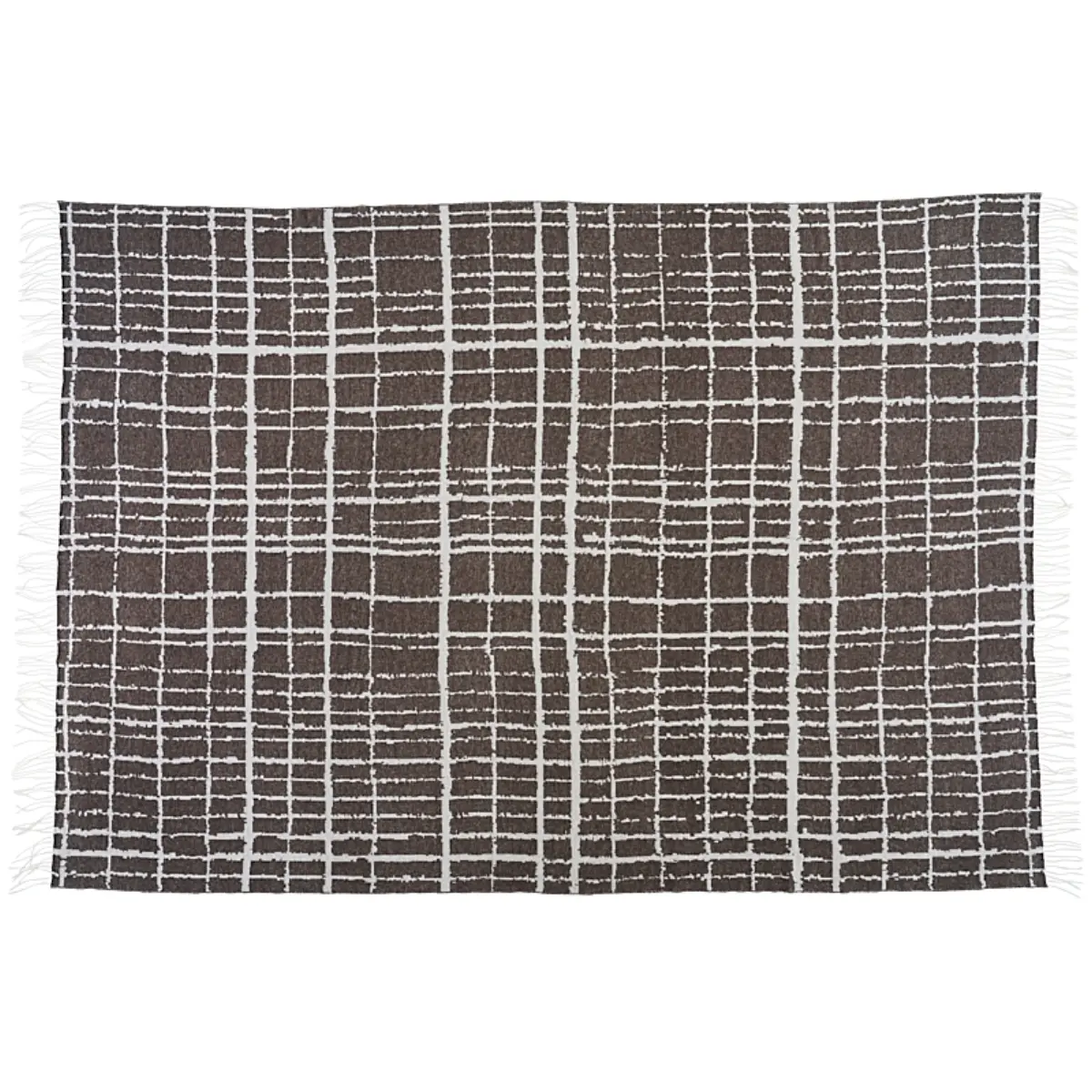 Plaid Throw_ BROWN