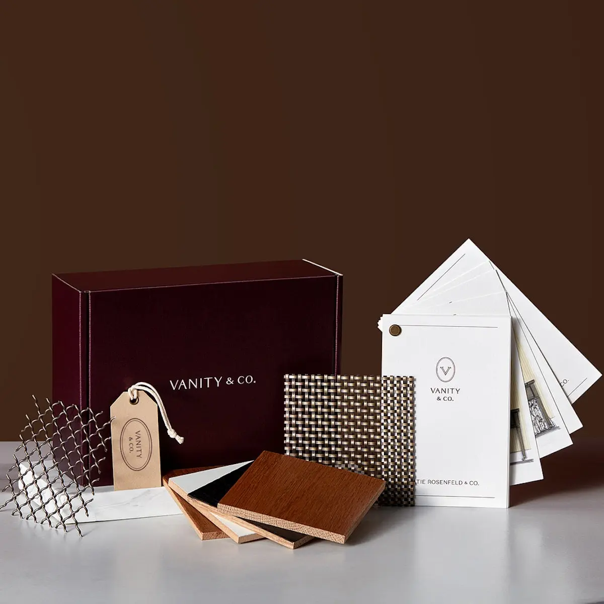 Vanity & Co. Sample Kit_ WINDSOR OAK, EBONY, & WHITE
