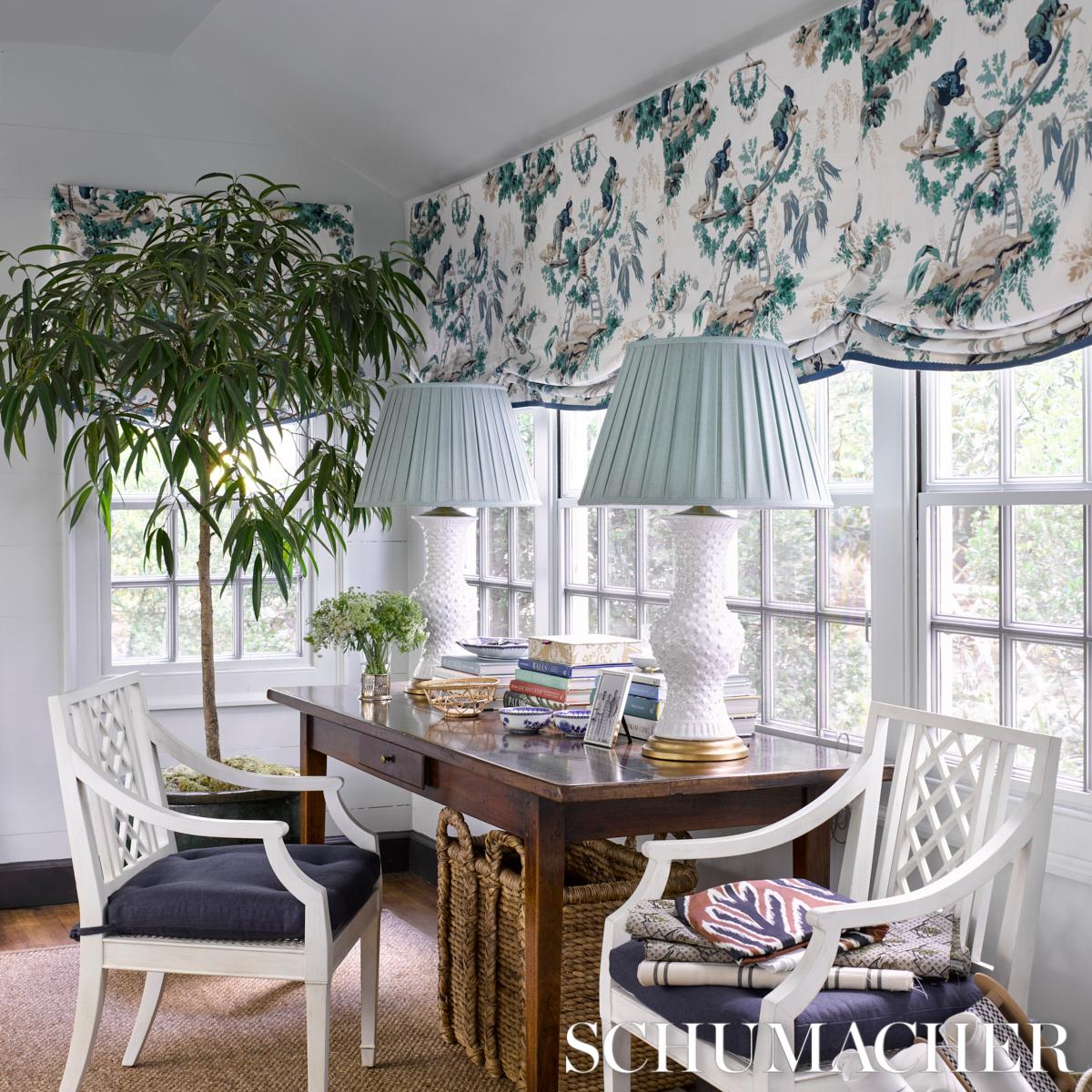 Plaisirs De La Chine - Emerald & Peacock Fabrics | Schumacher