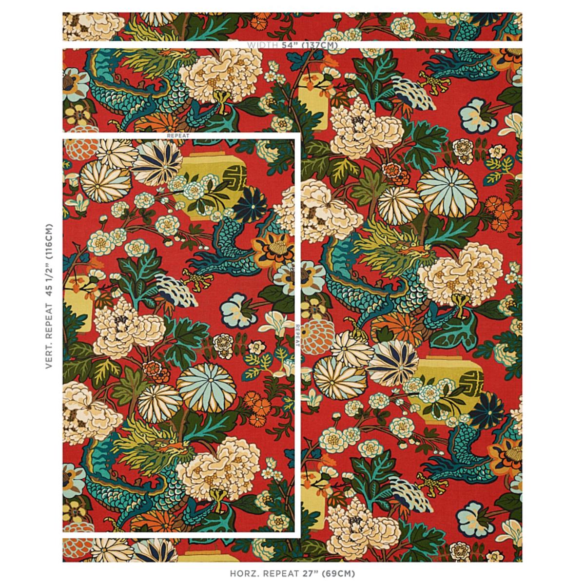 Chiang Mai Dragon - Lacquer Fabrics | Schumacher