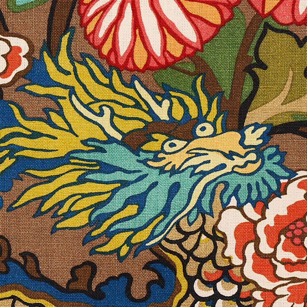 Chiang Mai Dragon - Mocha Fabrics | Schumacher