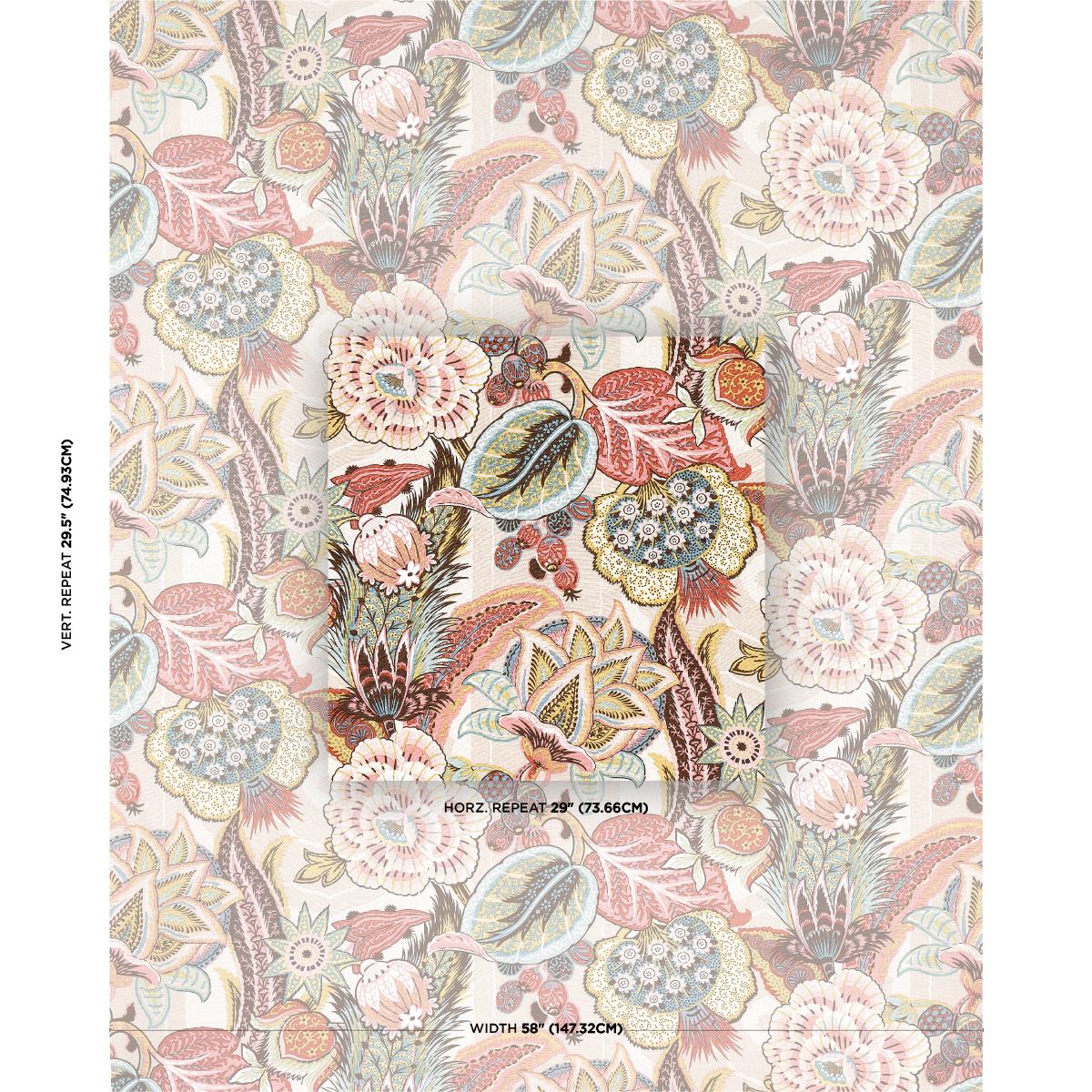 Zanzibar Linen Print - Pink Fabrics | Schumacher
