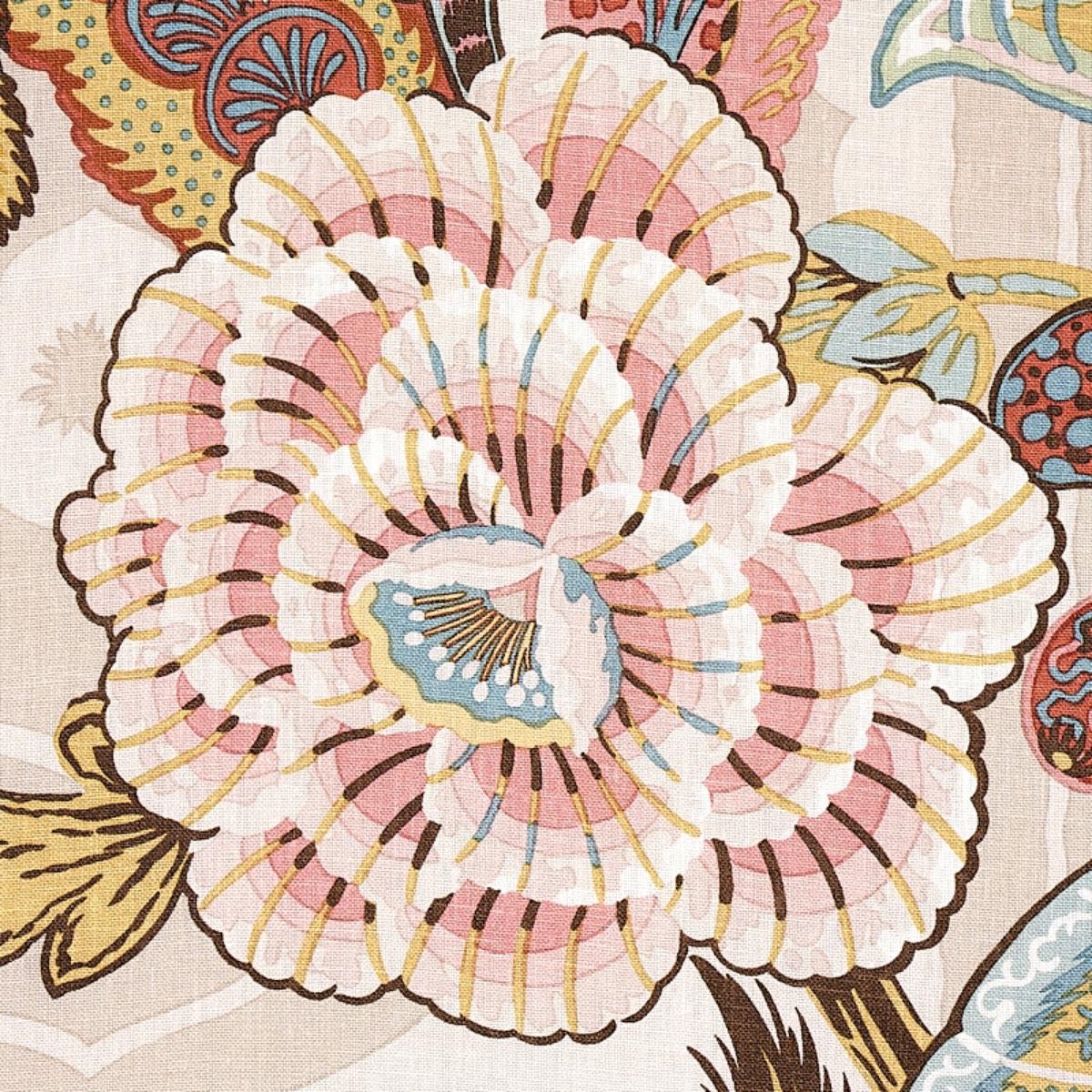 Zanzibar Linen Print - Pink Fabrics | Schumacher